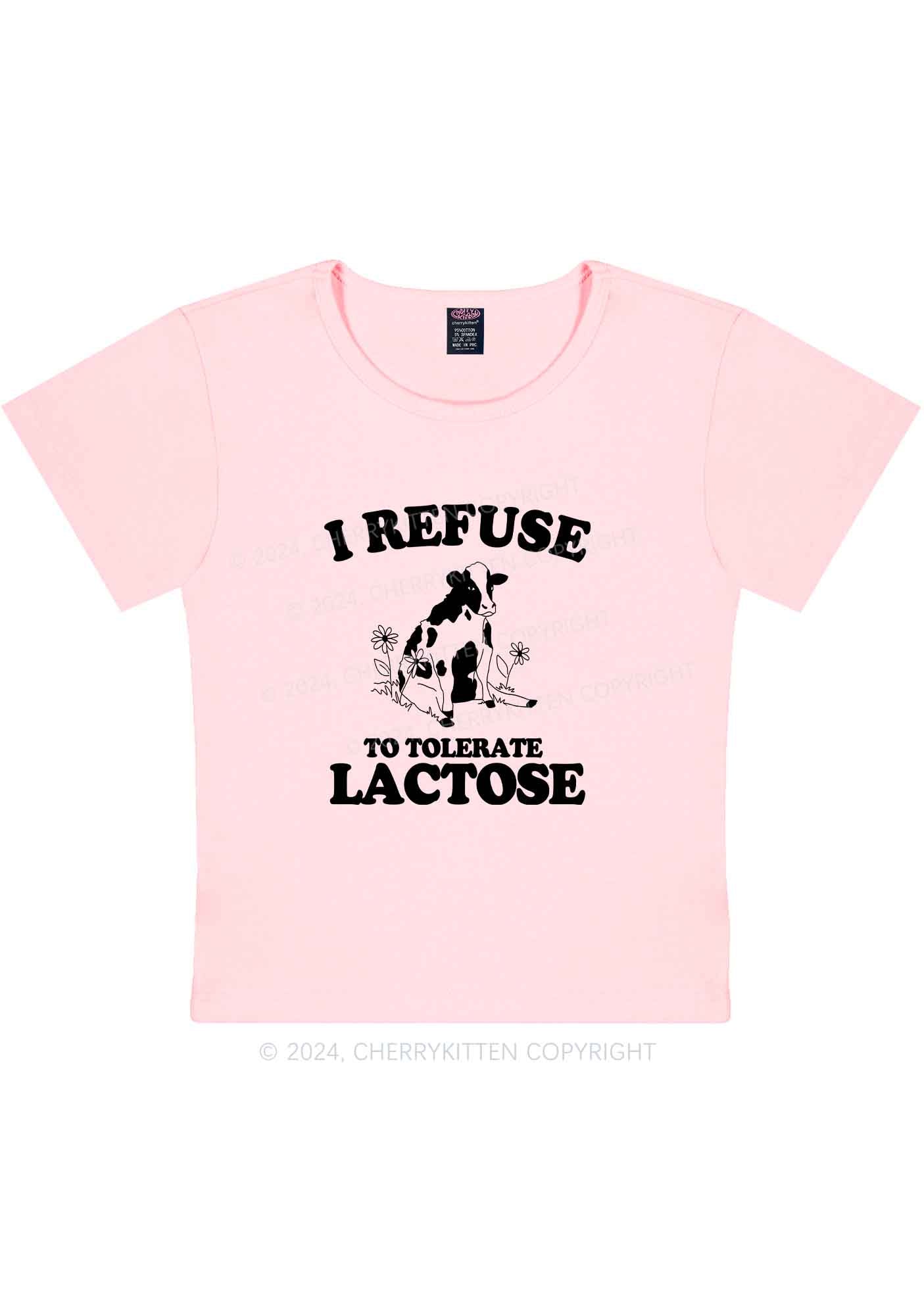 I Refuse To Tolerate Lactose Y2K Baby Tee Cherrykitten