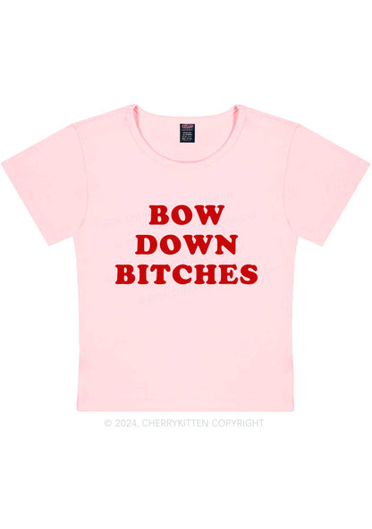 Bow Down Bxxches Y2K Baby Tee Cherrykitten