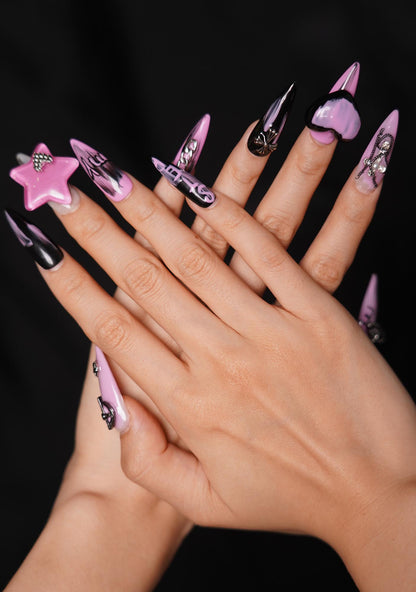 Gothic Star Heart Y2K 10pcs Press On Nails Cherrykitten