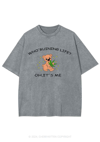 Who' Ruining Life Y2K Washed Tee Cherrykitten