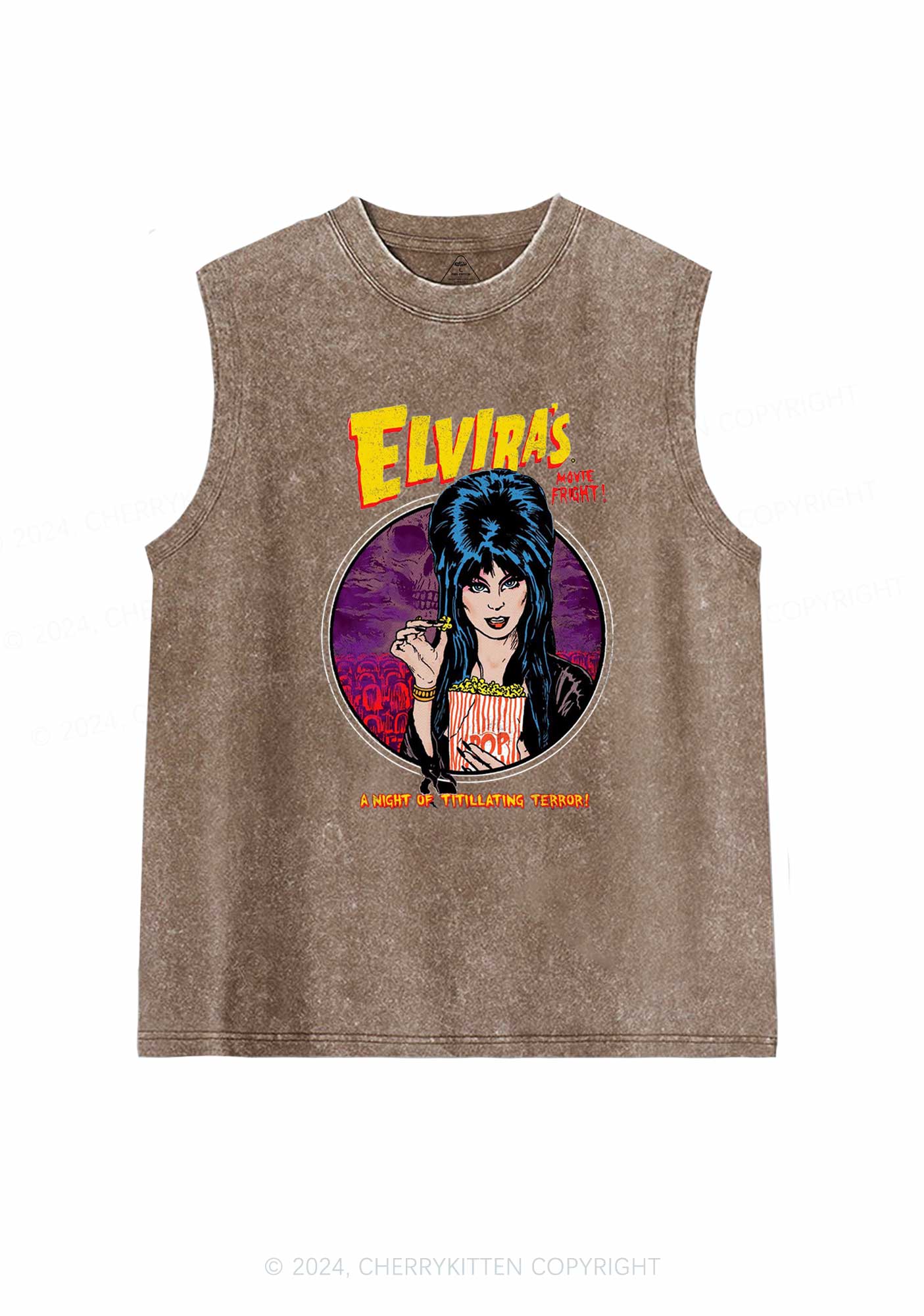 Halloween Movie Fright Y2K Washed Tank Cherrykitten