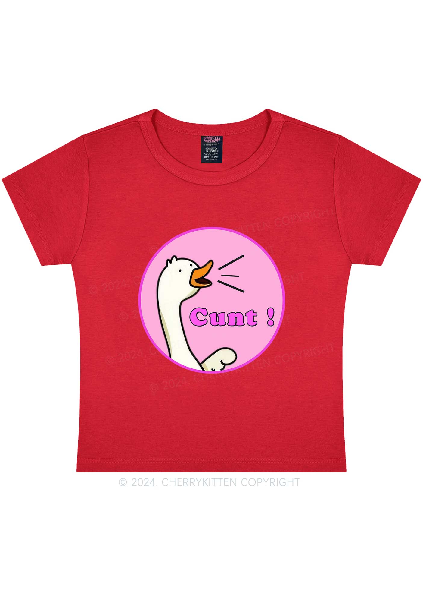 Duck Cxxt Y2K Baby Tee Cherrykitten