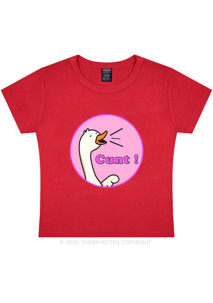 Duck Cxxt Y2K Baby Tee Cherrykitten