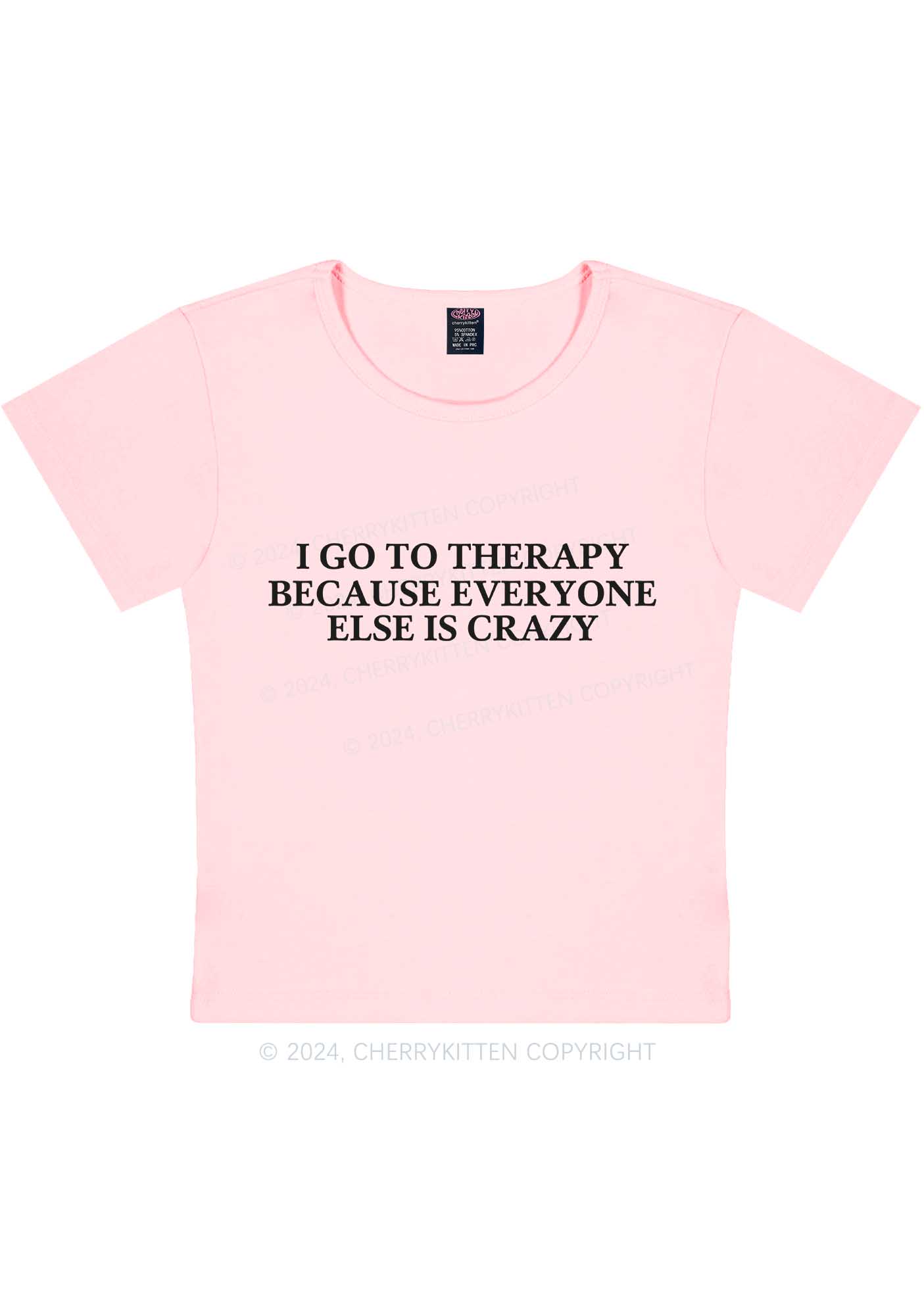 I Go To Therapy Y2K Baby Tee Cherrykitten