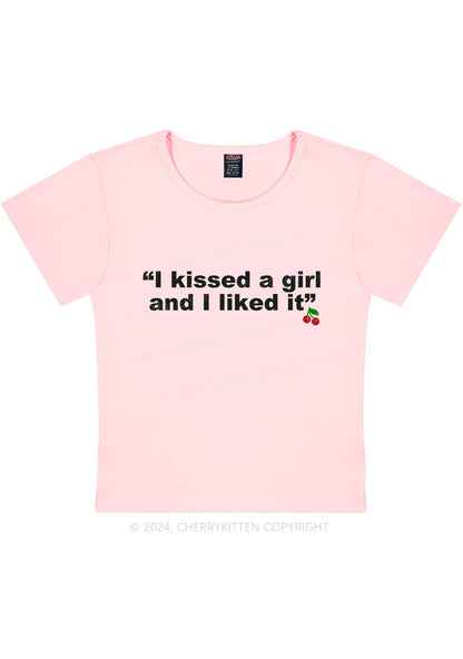 I Kissed A Girl Y2K Baby Tee Cherrykitten