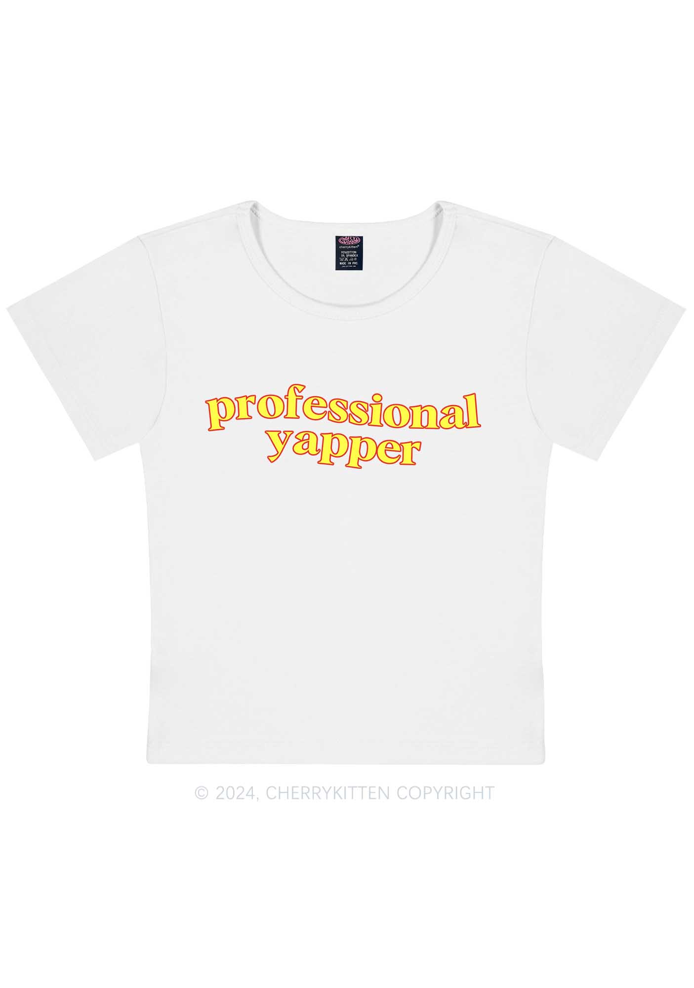 Professional Yapper Y2K Baby Tee Cherrykitten