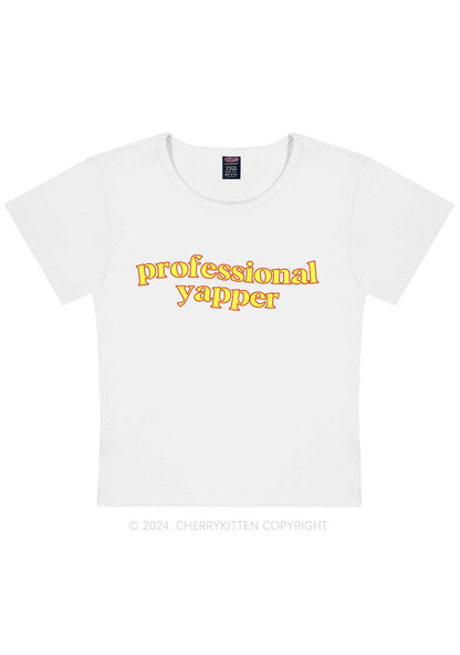 Professional Yapper Y2K Baby Tee Cherrykitten