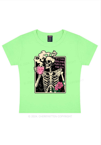 Skeleton Had Feelings Y2K Valentine's Day Baby Tee Cherrykitten