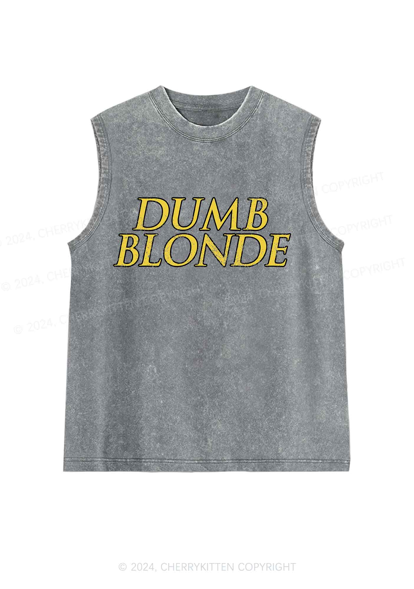 Dumb Blonde Y2K Washed Tank Cherrykitten