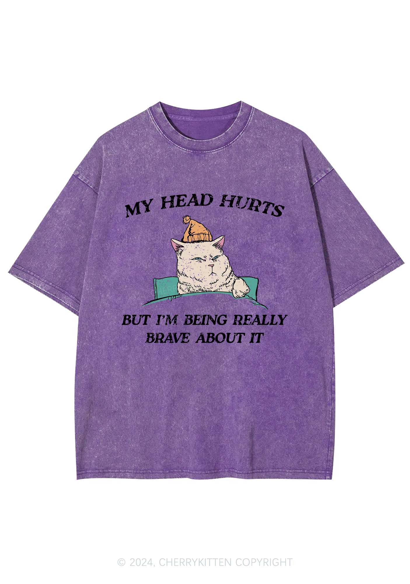 Head Hurts Y2K Washed Tee Cherrykitten