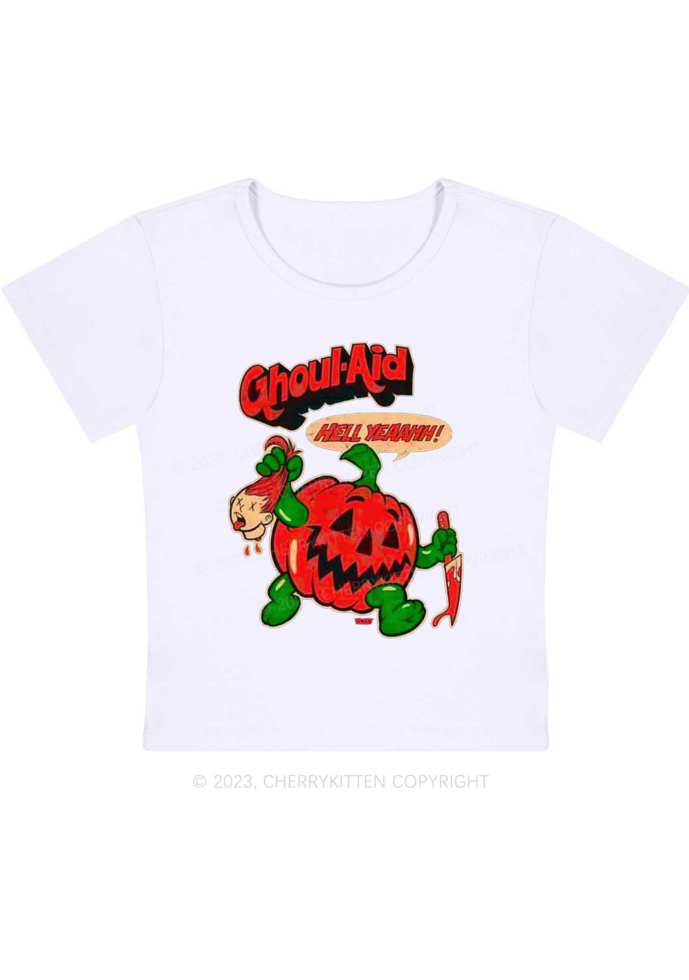 Ghoul Aid Pumpkin Killer Halloween Y2K Baby Tee Cherrykitten