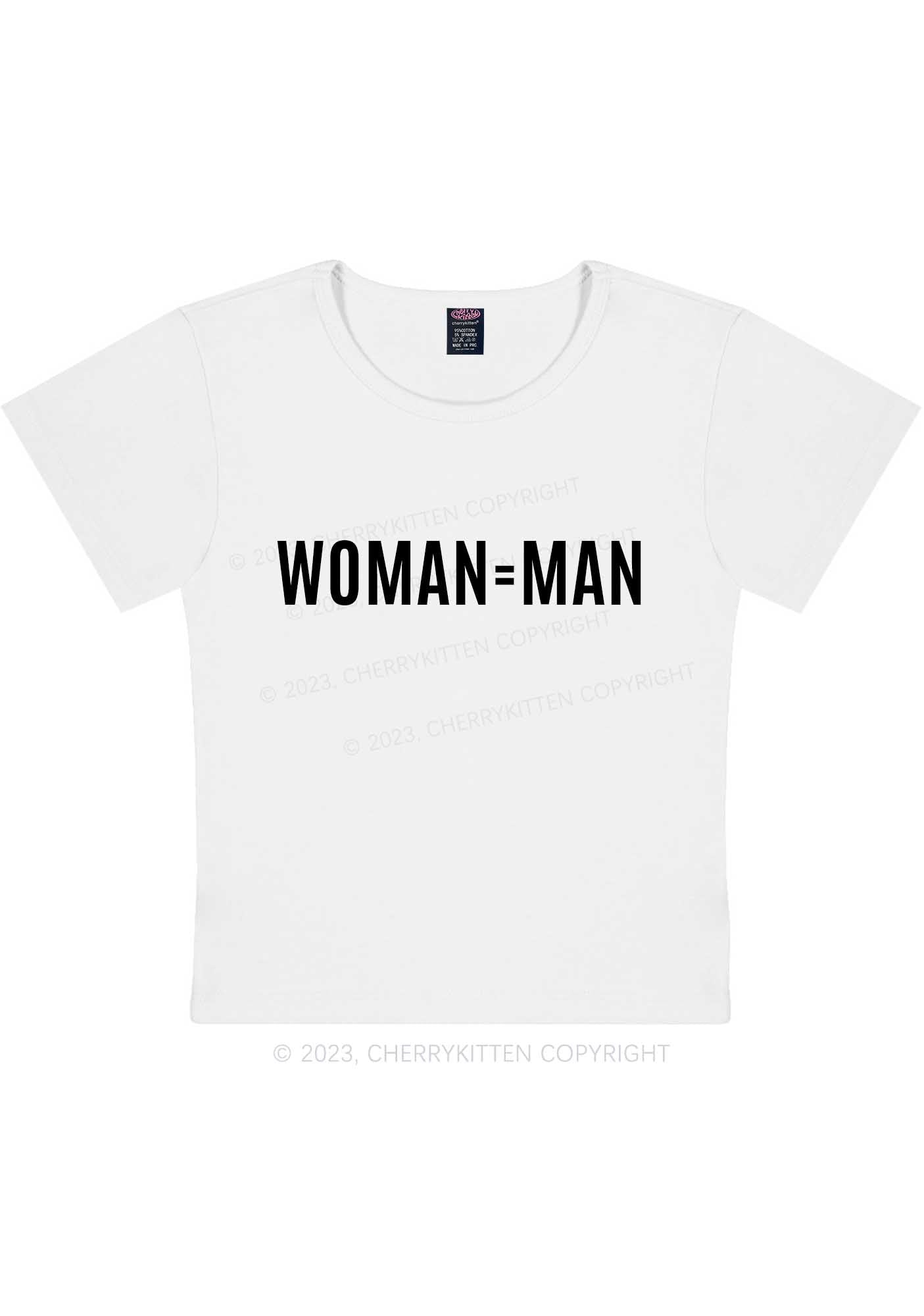 Curvy Woman Equals Man Y2K Baby Tee Cherrykitten