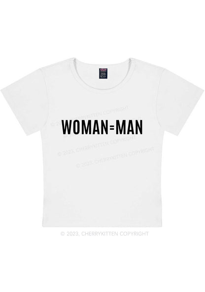 Curvy Woman Equals Man Y2K Baby Tee Cherrykitten