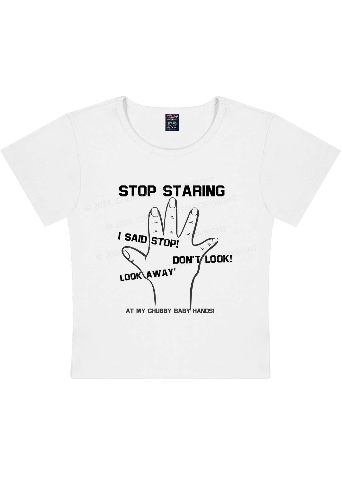 Curvy Stop Staring Y2K Baby Tee Cherrykitten