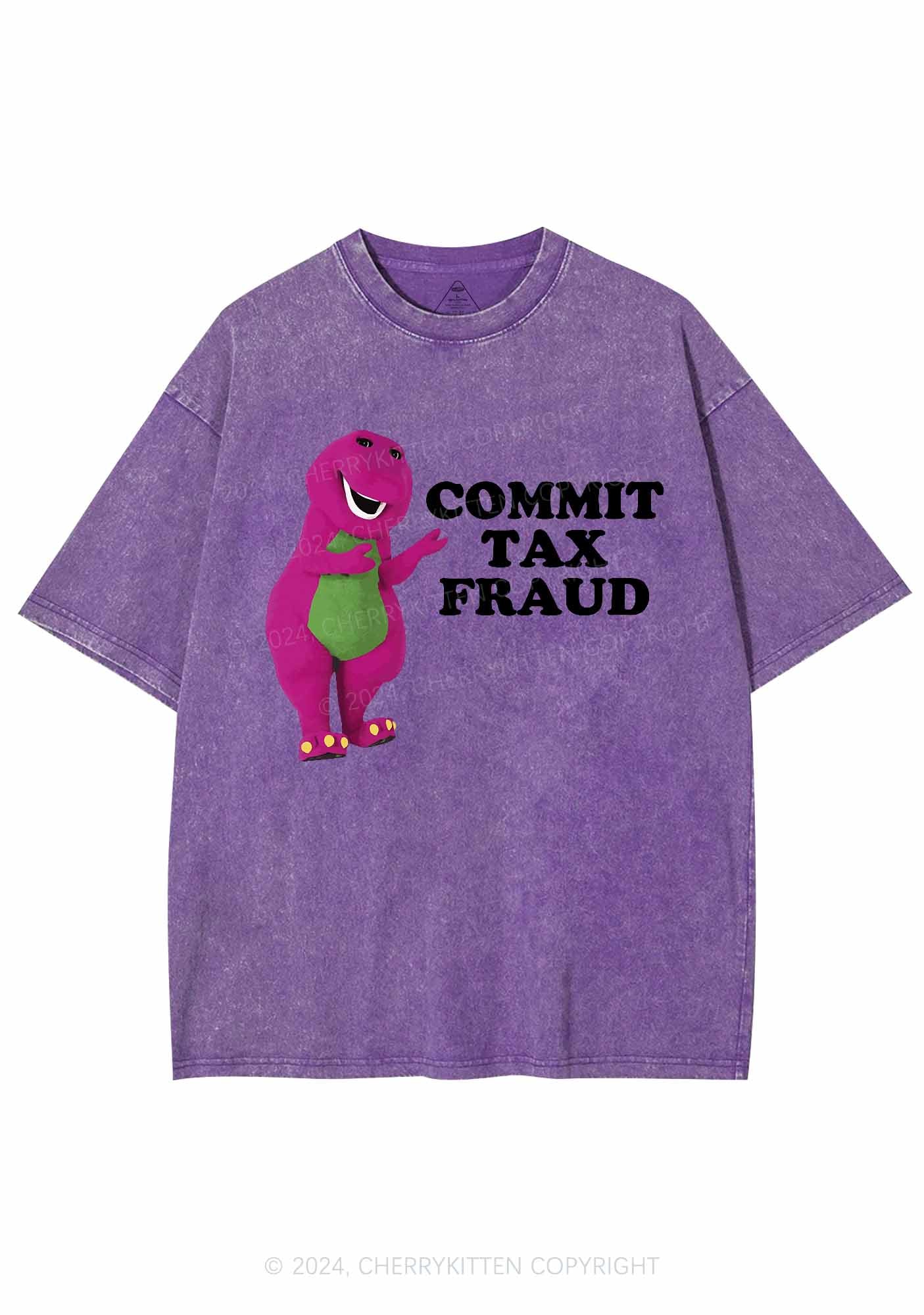 Commit Tax Fraud Y2K Washed Tee Cherrykitten