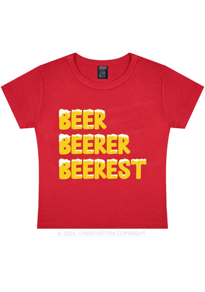 Beer Beerer Beerest Y2K Baby Tee Cherrykitten