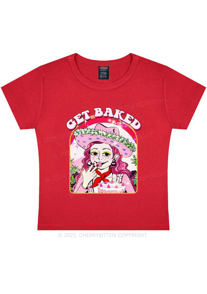 Get Baked Y2K Baby Tee Cherrykitten