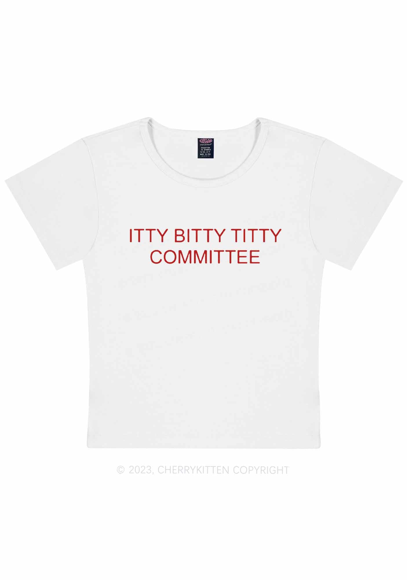 Curvy Itty Bitty Txtty Committee Y2K Baby Tee Cherrykitten