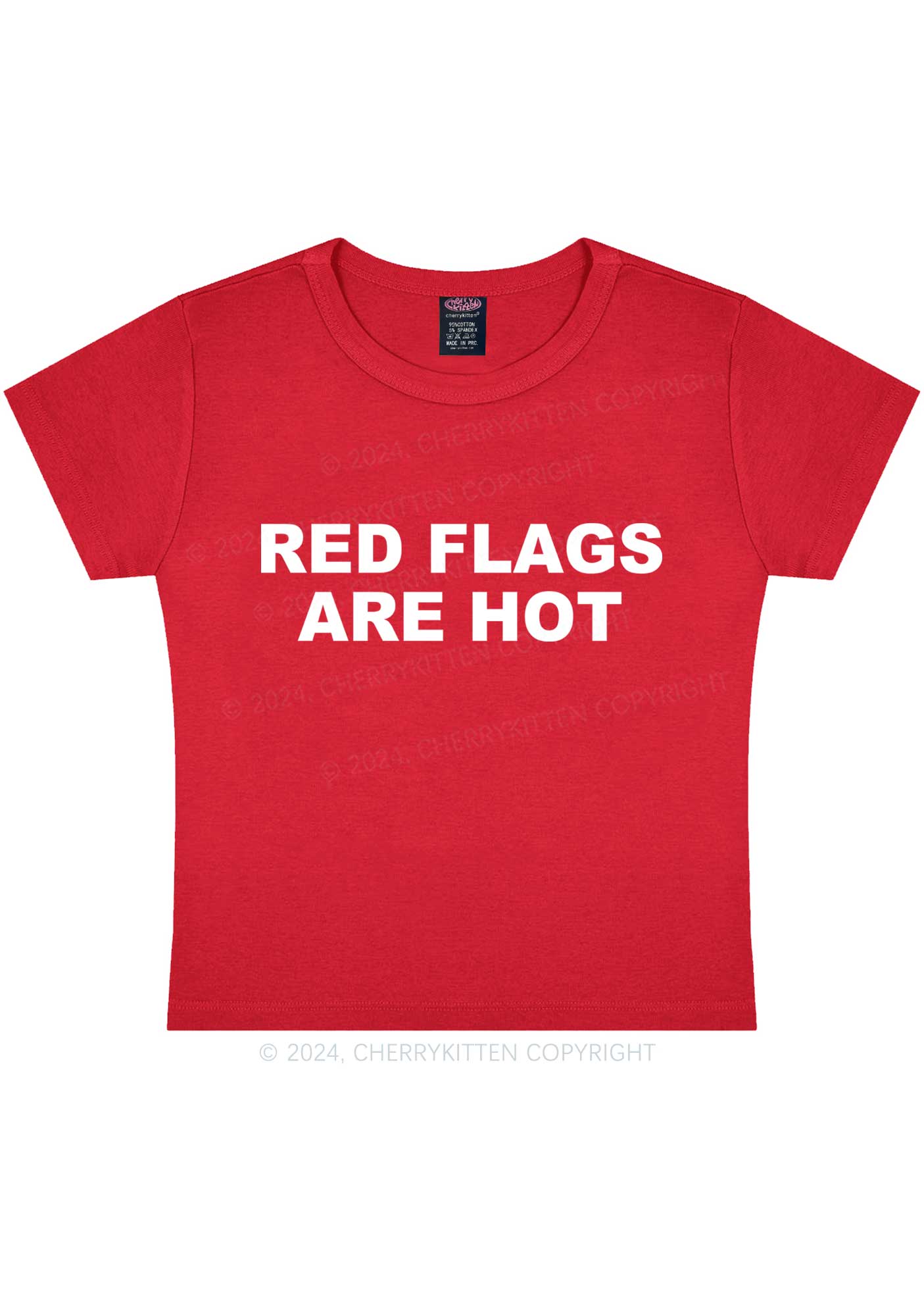 Red Flags Are Hot Y2K Baby Tee Cherrykitten