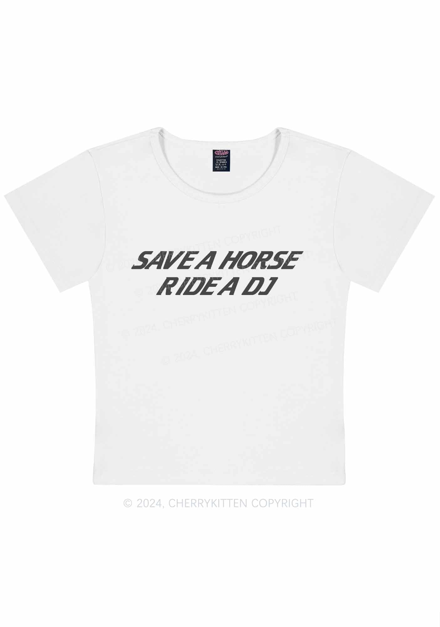 Curvy Ride A DJ Y2K Baby Tee Cherrykitten