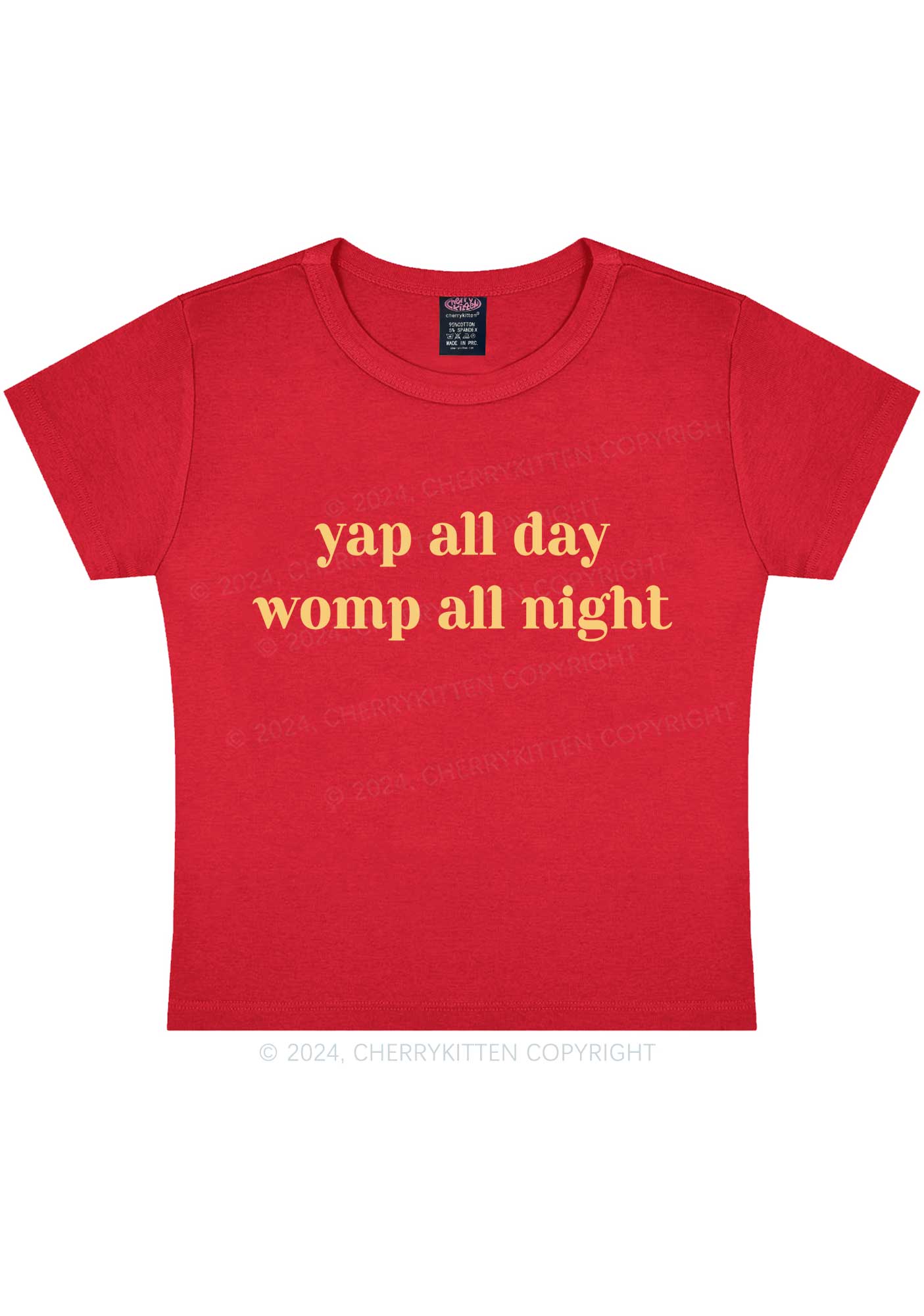 Yap All Day Y2K Baby Tee Cherrykitten