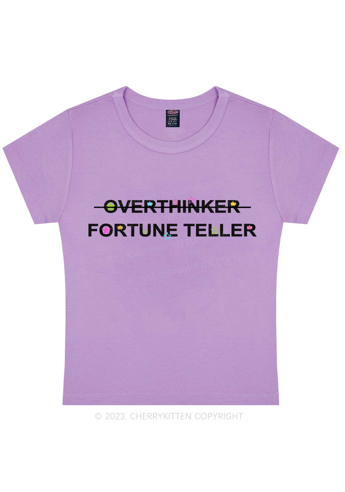 Curvy Overthinker Fortune Teller Y2K Baby Tee Cherrykitten