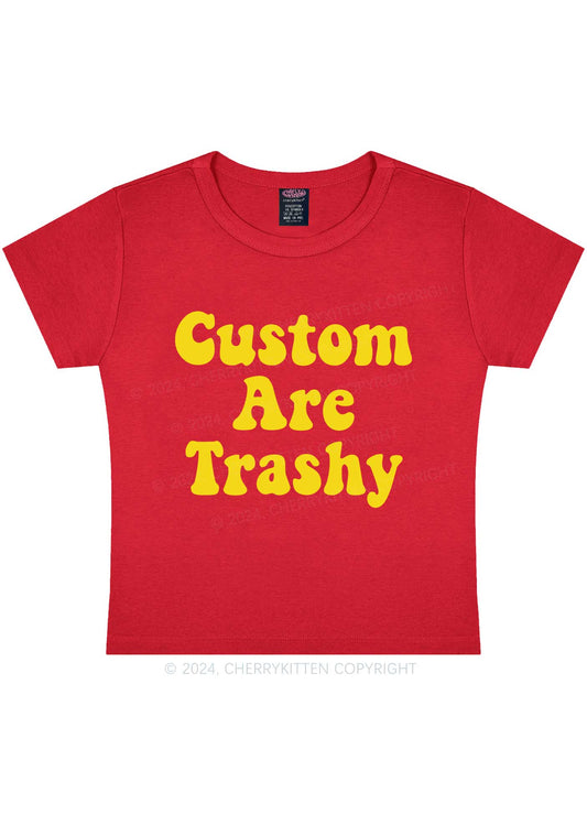 Custom Trashy Y2K Baby Tee Cherrykitten