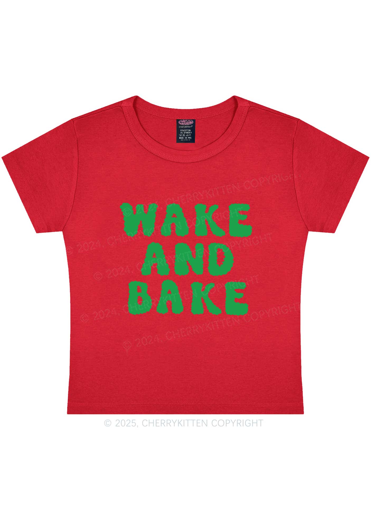 Wake And Bake Y2K Baby Tee Cherrykitten