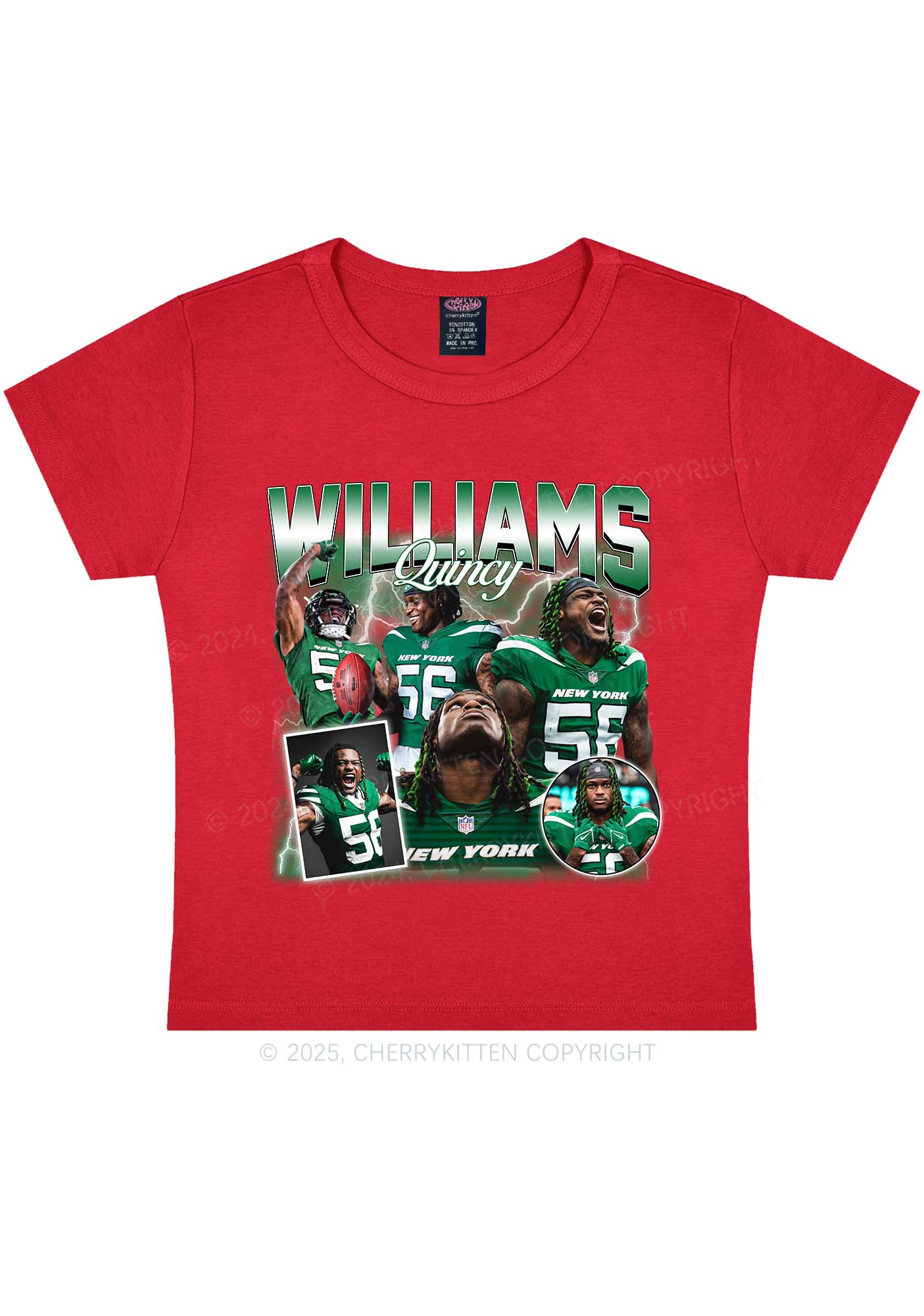 Green Williams Y2K Super Bowl Baby Tee Cherrykitten