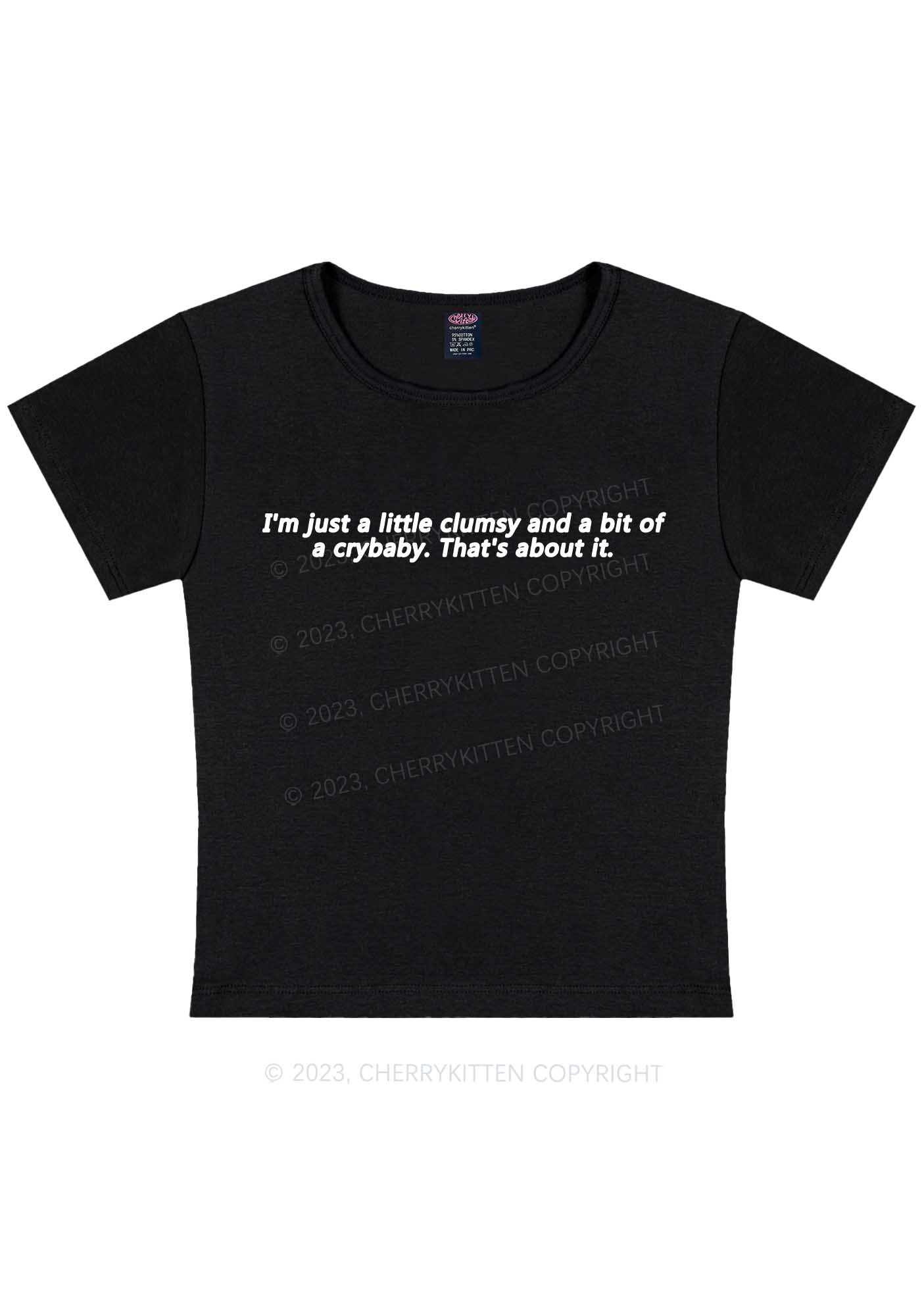 Curvy Clumsy Crybaby Y2K Baby Tee Cherrykitten