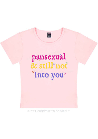 Pansexual Not Into You Y2K Baby Tee Cherrykitten