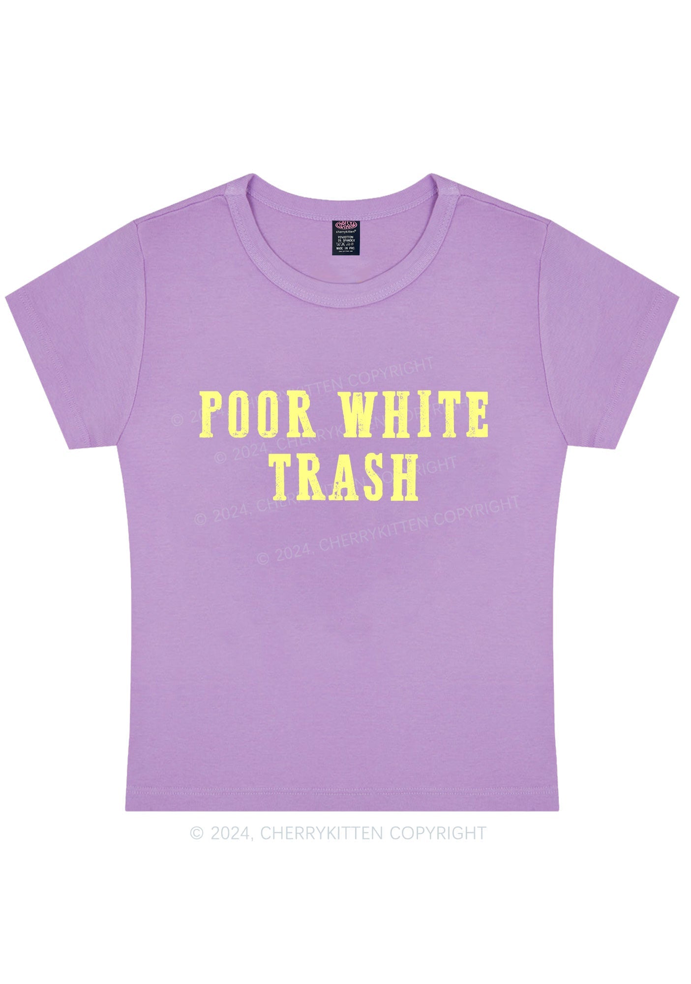 Poor White Trash Y2K Baby Tee Cherrykitten