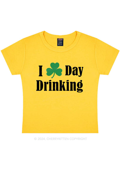 I Love Day Drinking St Patricks Y2K Baby Tee Cherrykitten