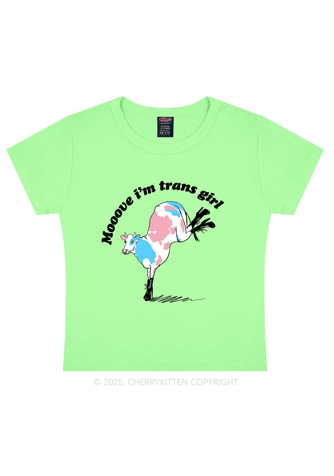 Mooove Im Trans Girl Y2K Baby Tee Cherrykitten