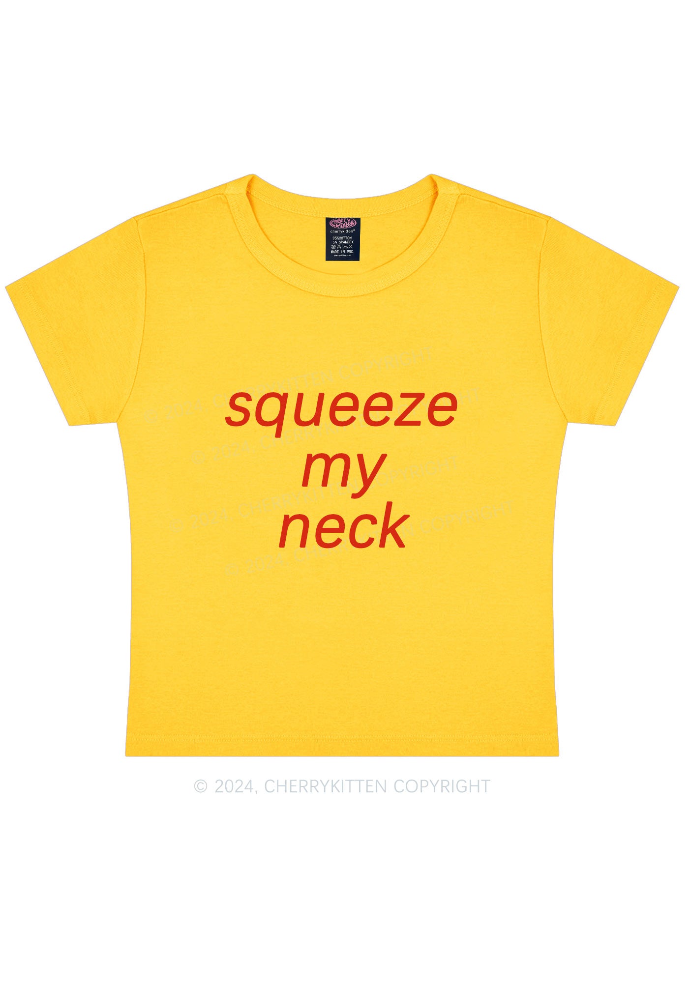 Squeeze My Neck Y2K Baby Tee Cherrykitten