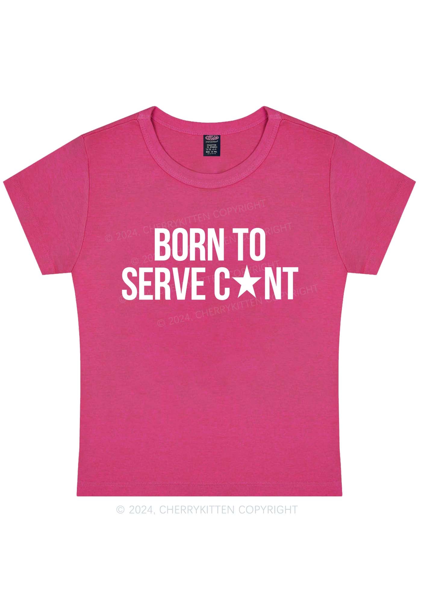 Born To Serve Cxxt Y2K Baby Tee Cherrykitten