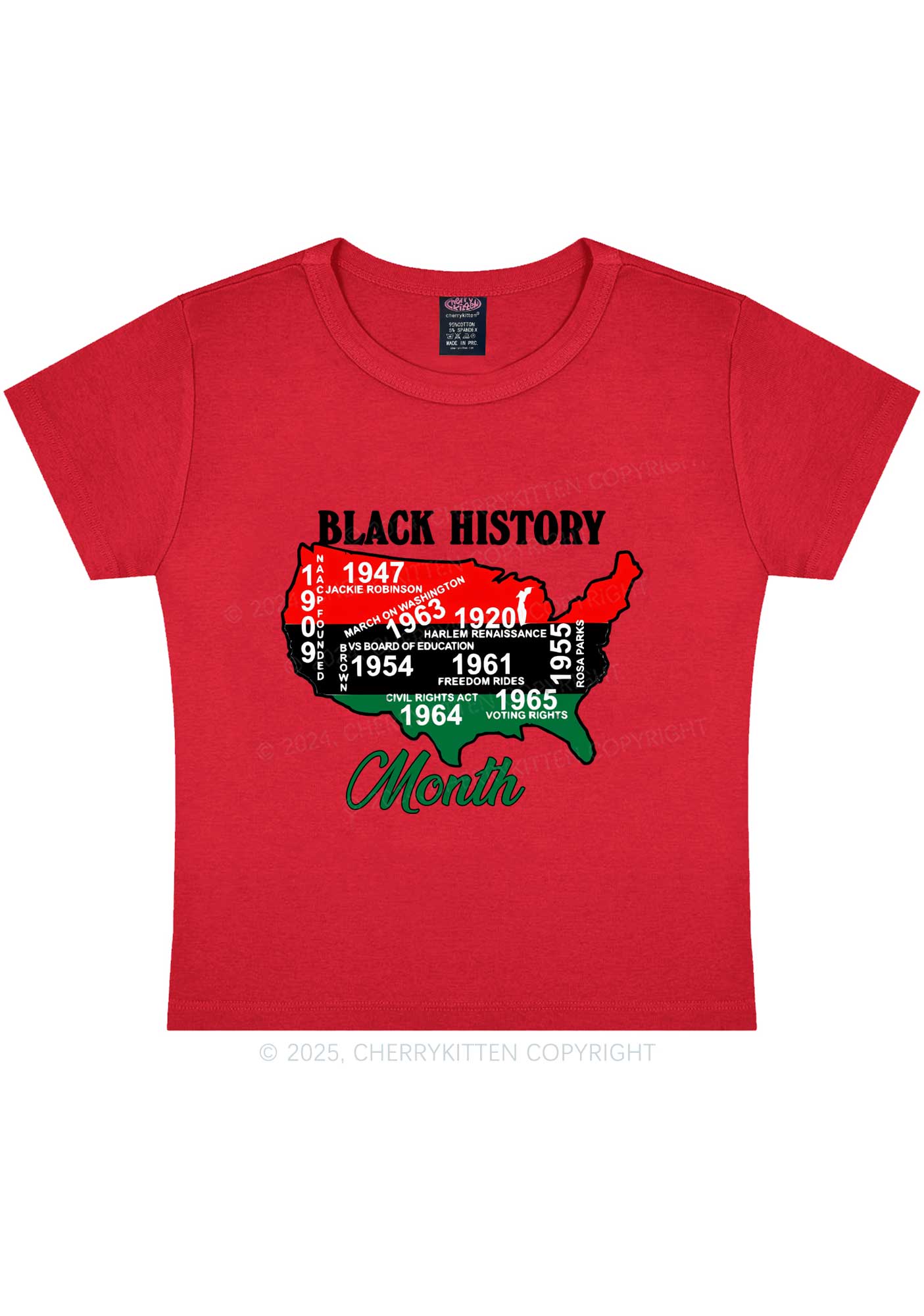 Black History Month Y2K Baby Tee Cherrykitten