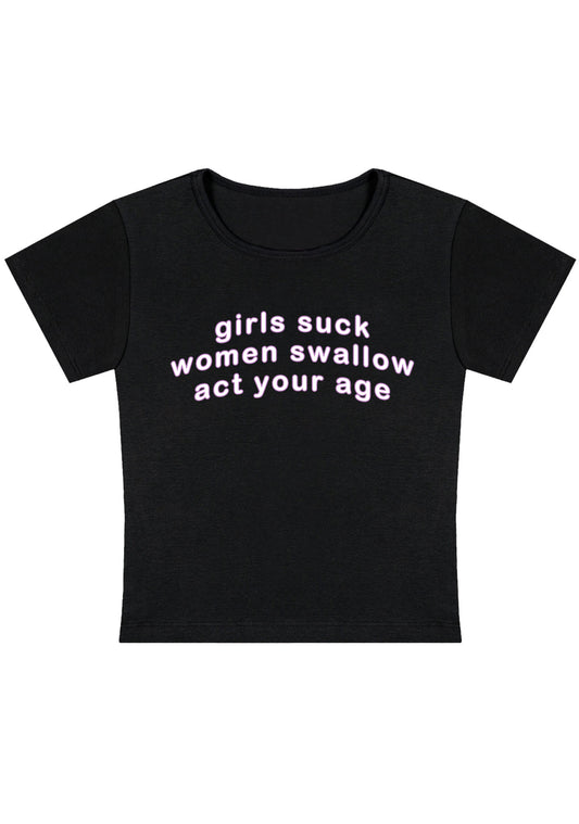 Girls Suck Women Swallow Y2K Baby Tee