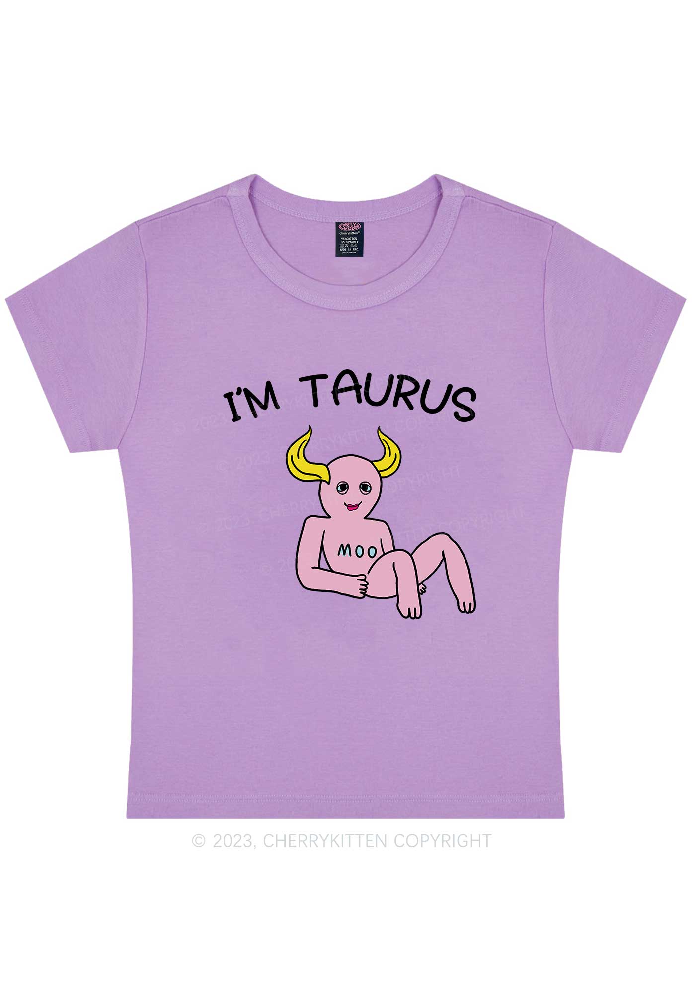 Curvy I'm Taurus Y2K Baby Tee Cherrykitten