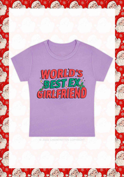 World's Best Ex Christmas Y2K Baby Tee Cherrykitten