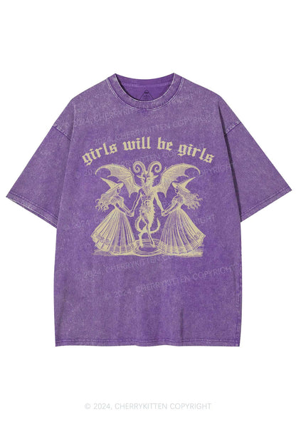 Halloween Girls Witch Y2K Washed Tee Cherrykitten