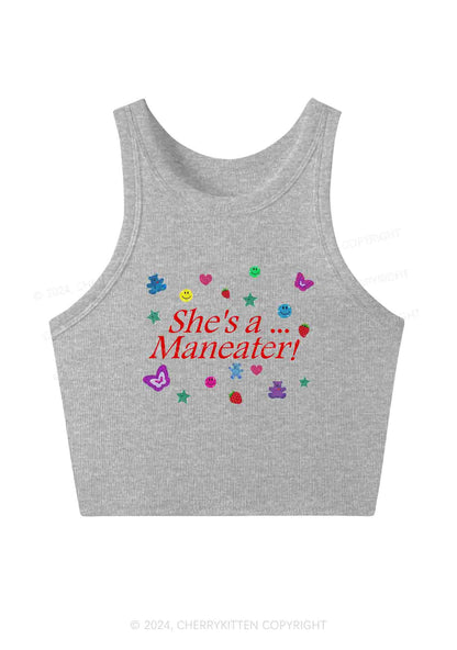 She's A Maneater Y2K Crop Tank Top Cherrykitten