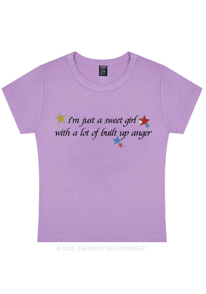 Curvy I'm A Sweet Girl Y2K Baby Tee Cherrykitten