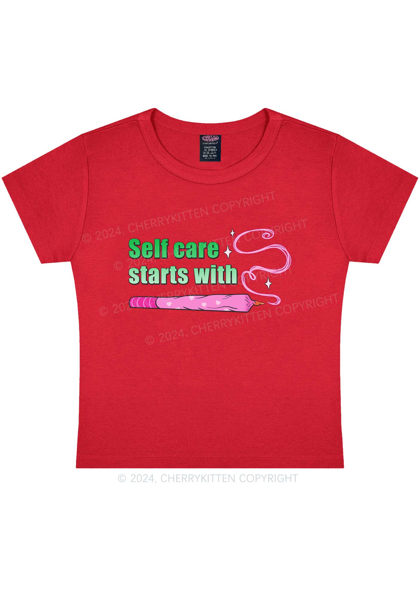 Self Care Starts Y2K Baby Tee Cherrykitten