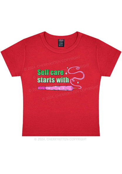 Self Care Starts Y2K Baby Tee Cherrykitten