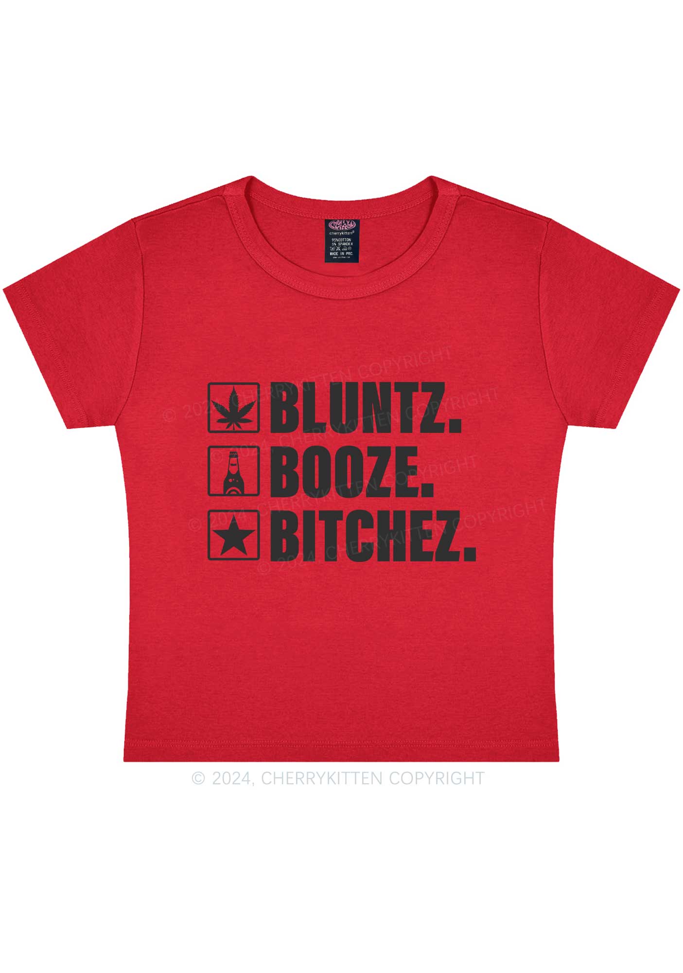 Bluntz Bxxch Y2K Baby Tee Cherrykitten