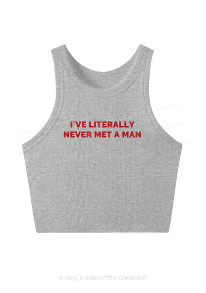 Never Met A Man Y2K Crop Tank Top Cherrykitten