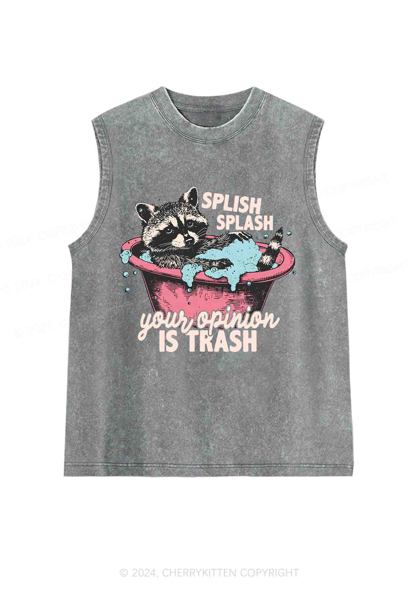 Raccoons Trash Opinion Y2K Washed Tank Cherrykitten