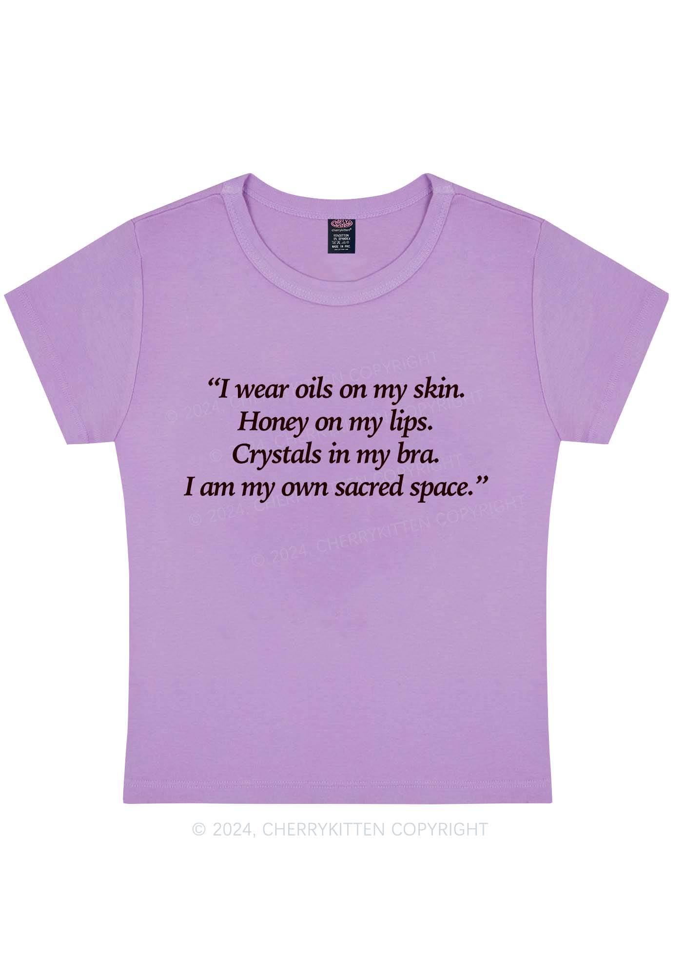 Curvy My Sacred Space Y2K Baby Tee Cherrykitten