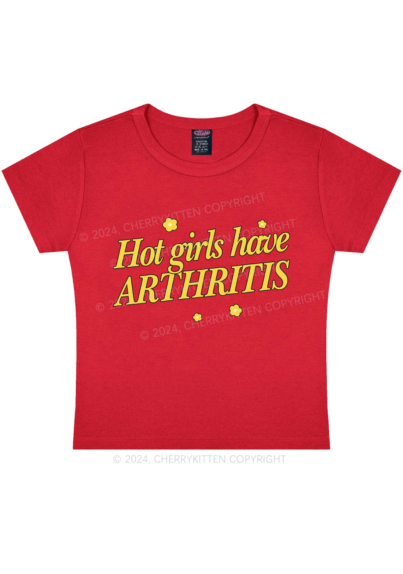 Hot Girls Have Arthritis Y2K Baby Tee Cherrykitten